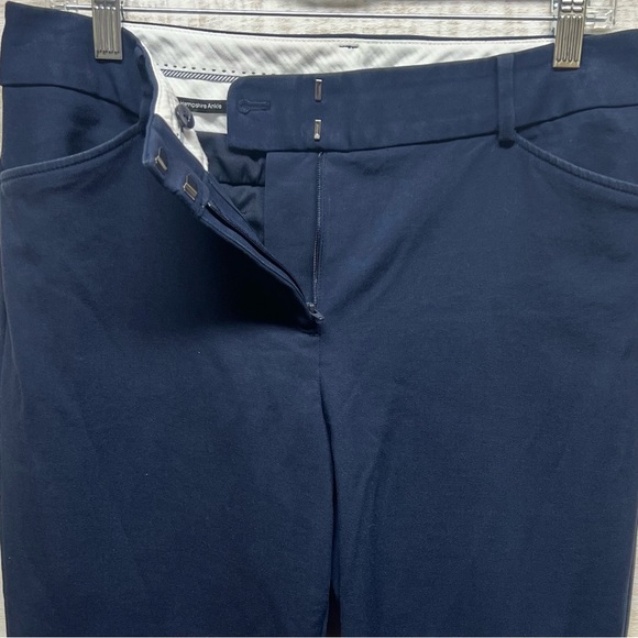 Talbots Hampshire Ankle Trouser Pants Womens 8 Navy Blue Button Cuff Stretch - Picture 7 of 14